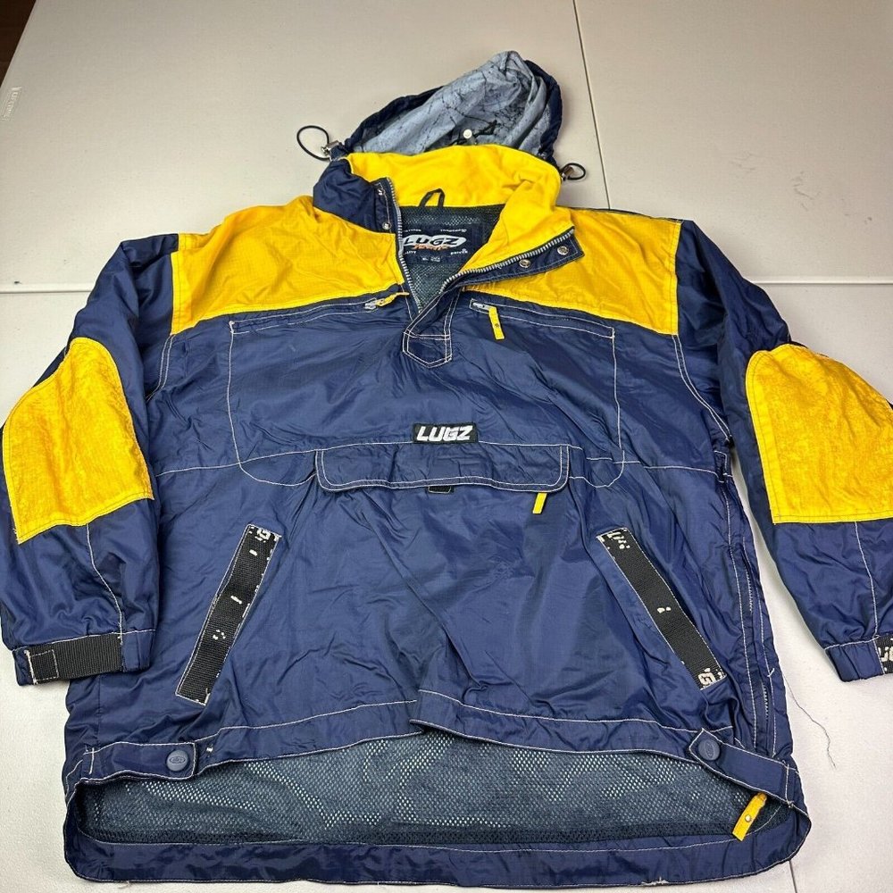 Vintage Lugz Sport Windbreaker Pullover Jacket Mens XL Kangaroo Pouch Cargo Used